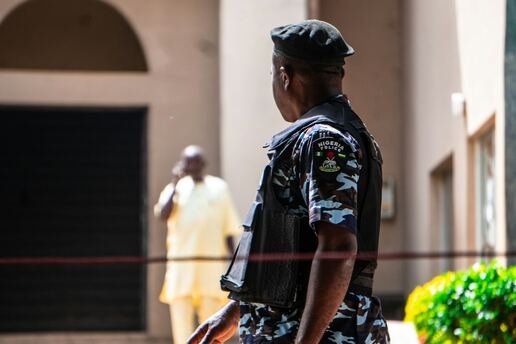 Nigerian security officer on duty